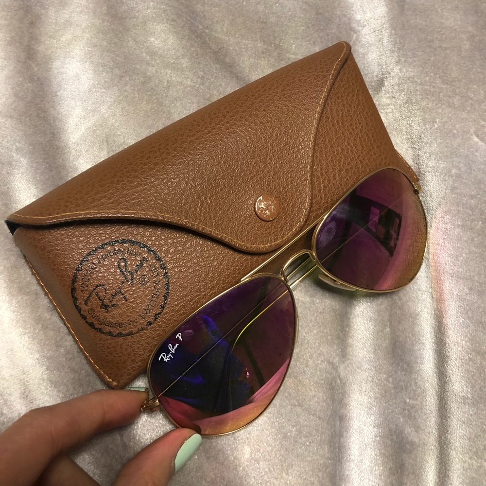 Rayban POLARIZED aviators with flash lenses